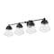 Z-Lite Vaughn 4 Light Vanity, Matte Black And Clear Seedy 736-4V-MB - alternate 1